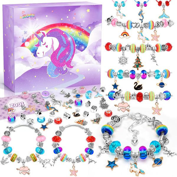 ZOOI Unicorn Gifts for Girls Gifts for Teenage Girls, Gifts for 5-13 Year Old Girls Birthday Presents Jewellery Bracelet Making Kits for Girls Arts and Crafts for Kids Stocking Fillers for Girls Toys