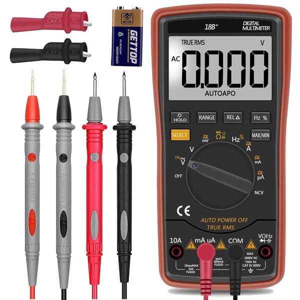 Digital Multimeter with Automatic Range Selection - Backlit Counter, Multi-Tester, Voltage Tester, Automatic Switching Electronic Meter