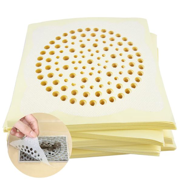 Drain Seal, Hair Removing Sheet, 100 Pieces, Drain Cover, Prevents Hair Catcher, For Baths, Disposable Filters, Drainage, Kitchen, Strainer, Hygienic, Just Stick, Shower Waste Filter, Hair Collecting, Bathroom, Drainage Gutters, Nets, Washroom, Non-woven 