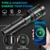 Strong 30W White Laser LED Flashlight Torch USB Rechargeable Lamp Zoomable Torch