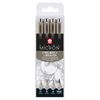SAKURA Pigma Micron Fineliner Set - 4-Piece Light Cool Grey - Includes 01/05/10 & Brush Pens - Quick-Drying Waterproof Ink - Ideal for Illustrations & Bullet Journals