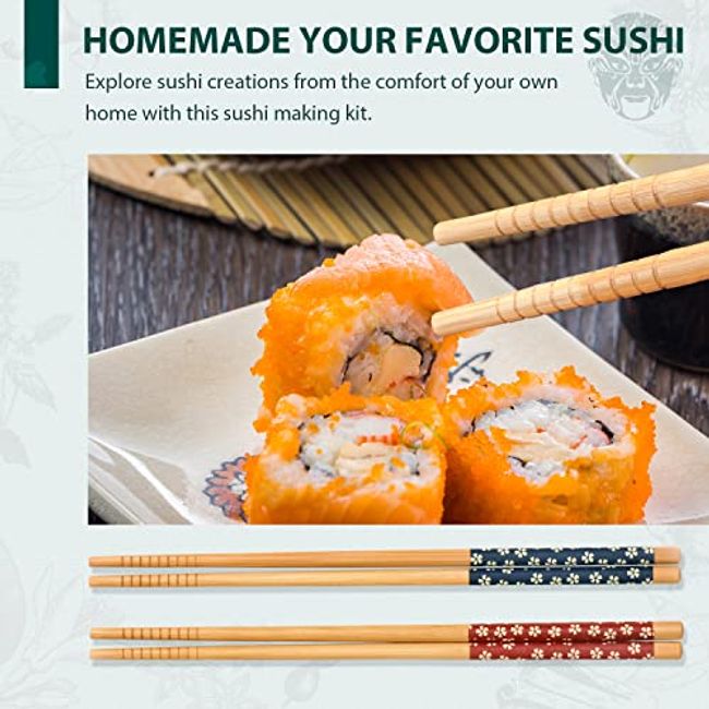 Sushi Making Kit Inc. 5 Pairs Of Chopsticks, 2 Sushi Mats, 1 Rice