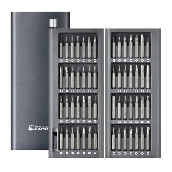 EZARC 57 in 1 Precision Screwdriver Set, Aluminum Handle S2 Tool Steel Driver Bit, Portable Tool Kit for Mobile Phone, Electronics, Household DIY Repair