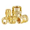 Qrity 100 Pcs Knurled Nuts, Brass Threaded Insert Kit, Female Thread Knurled Nuts, Threaded Insert Knurled Brass Nuts, M3 x 5mm x 5mm