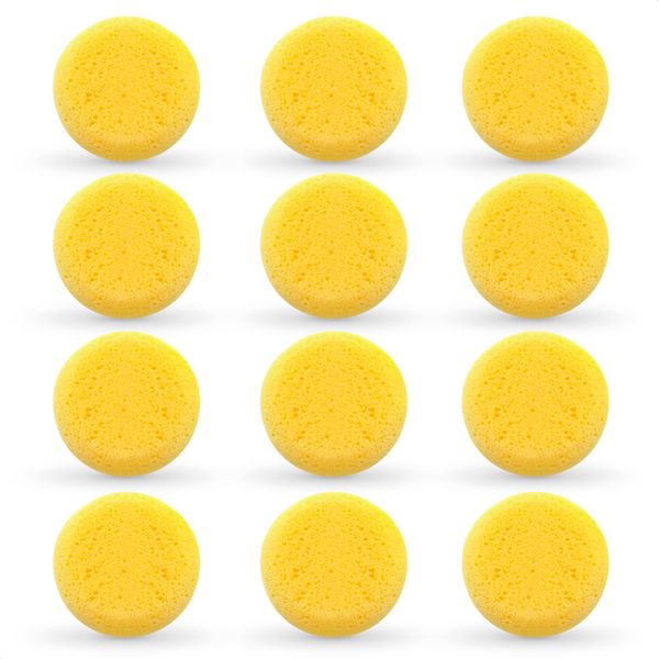 12Pcs Tack Sponges Pottery Sponge - Craft Sponge Saddle Soap for Leather Cleaning Sponge Horse Bridle - Kitchen Sponge Shoes Leather Care Round Makeup Sponge for Painting Water Color Bulk Round Sponge