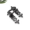Infinity Decor Antique Black Fleur De LYS Pattern Lever Door Handle Set Cast Iron Key Lock Rustic Handle Pair