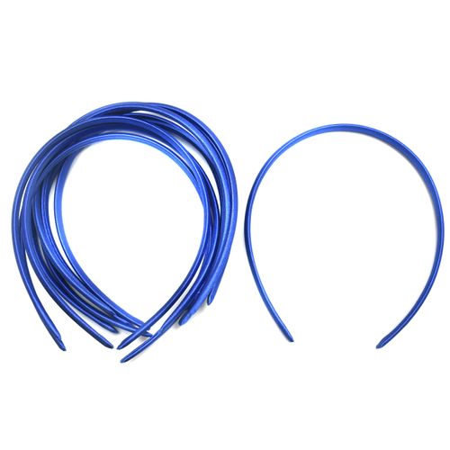 10 x Plain Headbands School Girls Small Hair Accessories Uniform Alice Band (Blue)