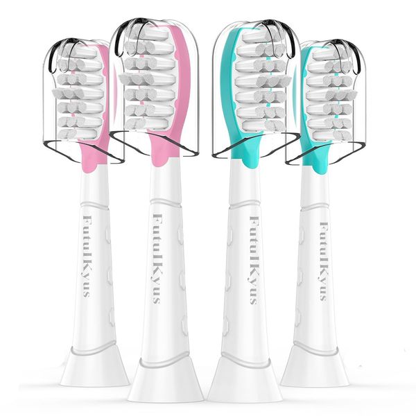 Kids Replacement Heads for Philips Sonicare: 7+ Child Soft Electric Toothbrush Standard Children Brush Head for Boy Girl, HX6032/94 HX6042 HX6340 HX6034 HX6321, Pink & Blue 4 Pack