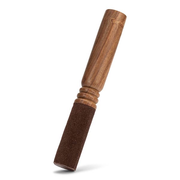 NKlaus 19cm Klöppel mit Leder für Klangschale Holzgriff Schlägel Meditation Klangstab 12978