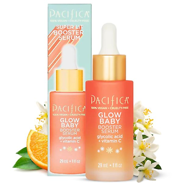 Beauty, Glow Baby Booster Serum for Face, Vitamin C and Glycolic Acid, Brightens