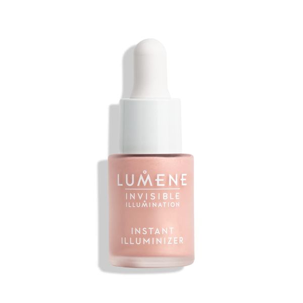 Lumene Invisible Illumination Instant Illuminizer Rosy Dawn - Lightweight Hydrating Liquid Highlighter - Glowing Skin Makeup Highlighter for a Natural Radiance - Highlight Illuminator (0.5 Fl Oz)