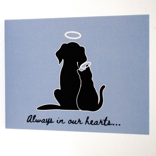 Pet Sympathy Card "Always in our hearts.." Loss of Dog, Loss of Cat, Pet Loss 2I