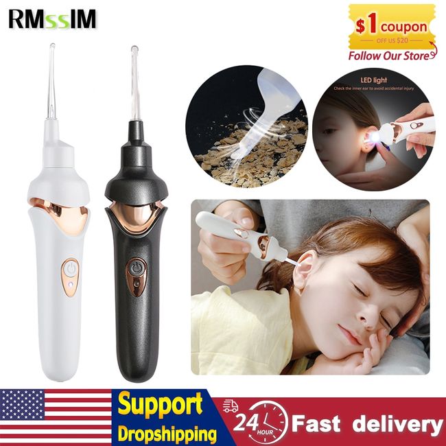 Electric Vacuum Ear Wax Suction Device Kids Ear Spoon Ear Wax Removal Tool  Set Earwax Cleaner Ear Pick Cleaner Earpick Tool With Led Light For Adults  Children