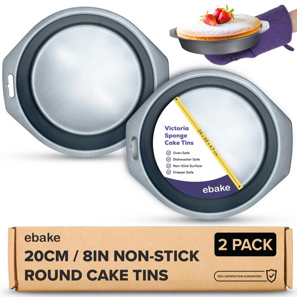 ebake Non-Stick Muffin Trays - Premium Coated Muffin Tin - Multipurpose orkshire Pudding Tray, Cupcake Tray, Assorted Pudding Tins and Other Baked Desserts (Baking Tin)