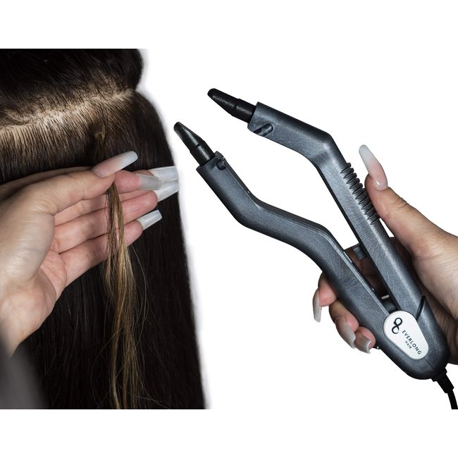 Hair Extension Fusion Bonding Tool by Everlong Hair Patented Professional Grade Ergonomic Patented Design Keratin Glue Melting Connector Wand U-Tip