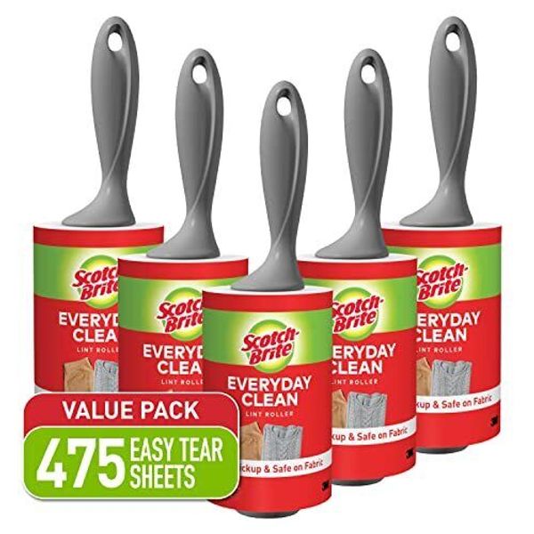 Scotch-Brite Lint Roller Value Pack, Works Great On Pet Hair, 5 Rollers