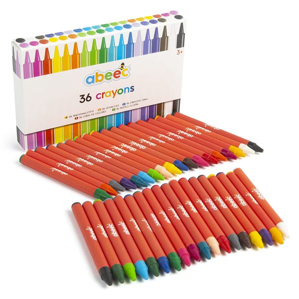 abeec 144 Crayons - Set of 144 Assorted Wax Crayons for Kids - 12 Different Coloured Colouring Crayons 6 of Each Colour – Art and Crafts Supplies for Kids