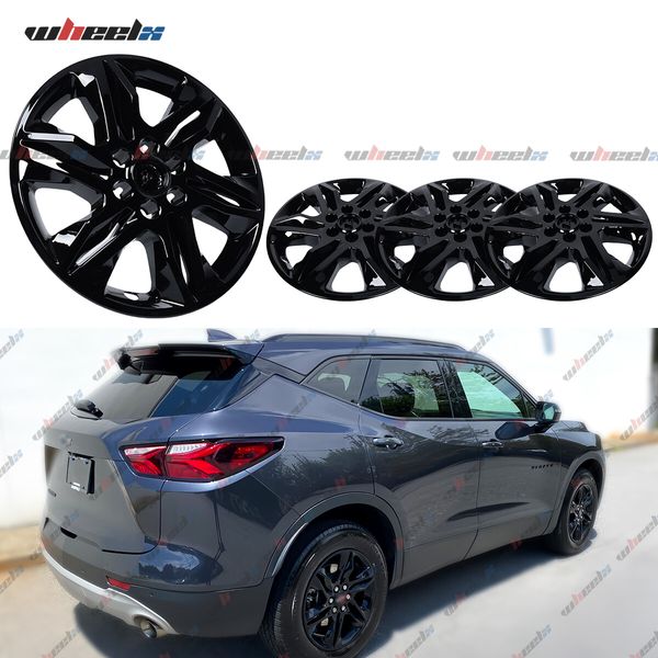 Set of 4 For 2019-2022 Chevrolet Blazer L LT 18in Wheel Cover Hub Caps Gloss Blk