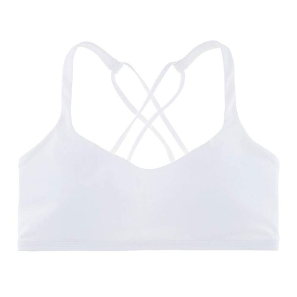 Undies.com womens Low Impact Wire Free Studio Racerback Active Sports Padded Bra, White, Small US