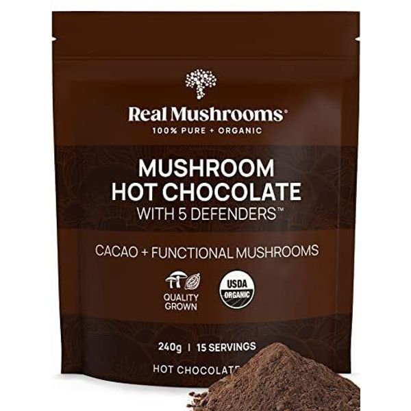 Organic Hot Chocolate Mix with 5 Defenders (Turkey Tail, Chaga, Maitake, Shii...