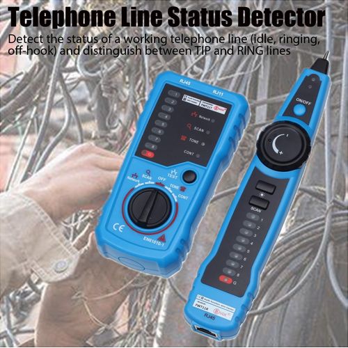 Network Cable Tester, Multifunction Digital Signal Cable Toner, Cat5 Cat6 Ethernet LAN Network Wire Tracer with Probe Tone, RJ11 RJ45 Telephone Line Tester for Line Continuity Metal Wire Detector