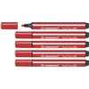 Triangular Fibre-Tip Pen - STABILO Trio Scribbi - Pack of 5 - Red