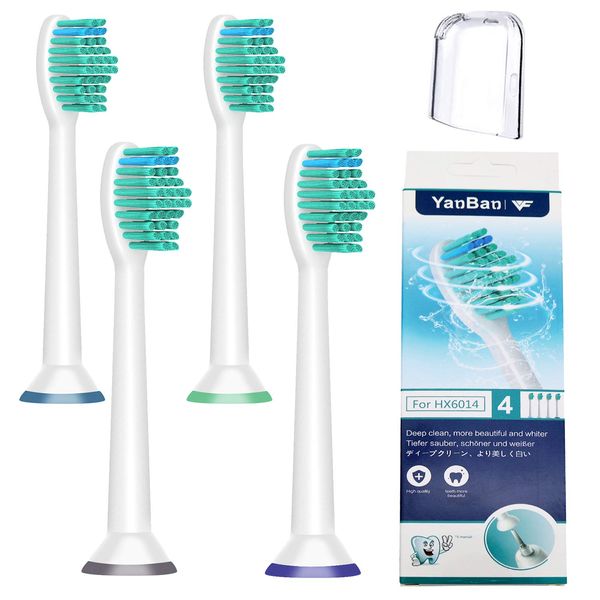 VINFANY Replacement Brushes Compatible Phillips Electric Toothbrush White Plus Stain Remover Regular Size Diamond Clean Brushes Hx6064 (4pcs with package)