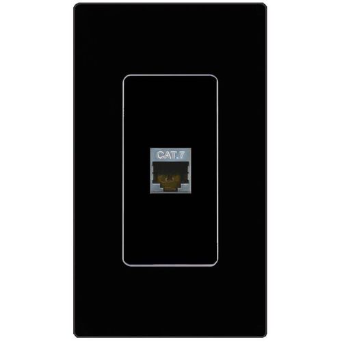RiteAV CAT7 Wall Plate Screwless Frame [Black]