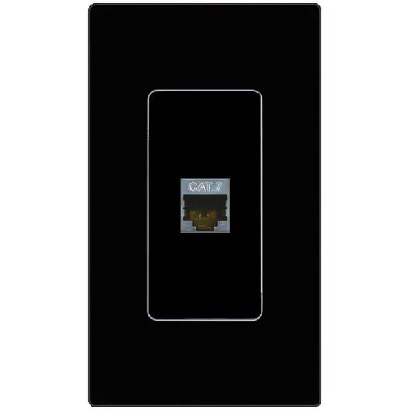 RiteAV CAT7 Wall Plate Screwless Frame [Black]