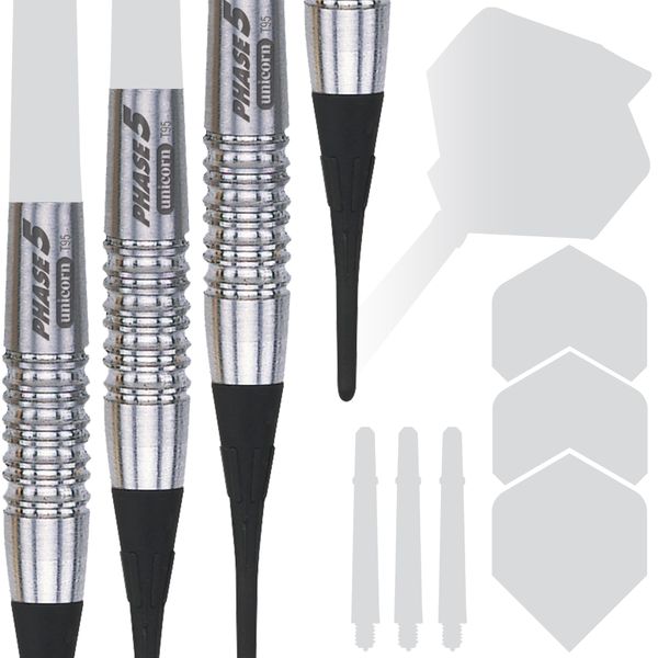 Unicorn Soft Tip Darts Barrels Only | Evolution World Champion Series Phase 5 | 95% Natural Tungsten Barrels | 18 g