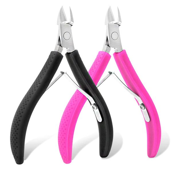 2 PCS Cuticle Nippers Stainless Steel Cuticle Trimmer Professional Cuticle Cutter Remover Cuticle Care Tools with Non-Slip Handle for Thick and Ingrown Nails Manicure