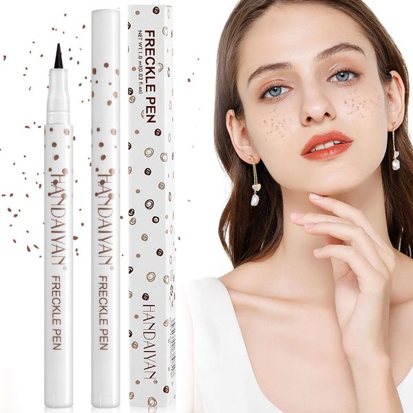 Freckle Makeup Pen - Natural Freckle Pen Makeup Tool Easy to Color Waterproof Longlasting Soft Sopt Pen Creating Fake Freckles for Natural Sun-kissed Makeup (02#)