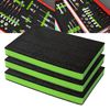 Precision Defined Tool Box Foam - Protective Inserts for Cases, Polyethylene Tool Foam for Cases, Cushion Insert for Toolboxes - Black/Green (45.7 x 30.4 x 5 cm, 3 pack)