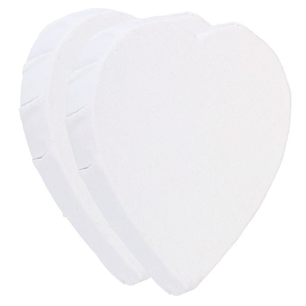 PATIKIL Paint Canvases for Painting, 2 Pack 4x4 Inch Heart Shape Wood Frame Stretched Blank Art Board Panels for Acrylic, Oil, Tempera Painting, White