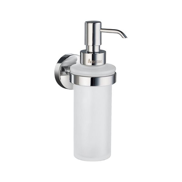 Smedbo HK369 Home Holder with Glass Soap Dispenser Polished Chrome,6.2 x 9.5 x 23.5 cm, Silver