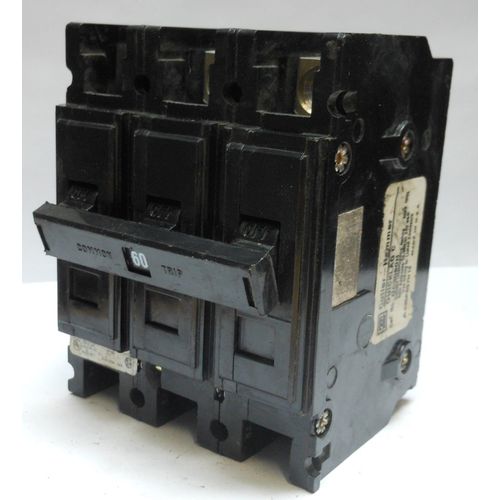 Cutler-Hammer QuickLag QC3060H Type QC Thermal Magnetic Miniature Circuit Breaker, 240 VAC, 60 A, 10 kA Interrupt