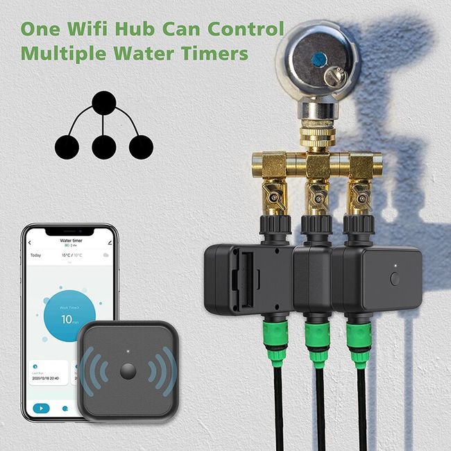 WiFi Bluetooth-compatible 2 Outlet Garden Water Timer Wireless