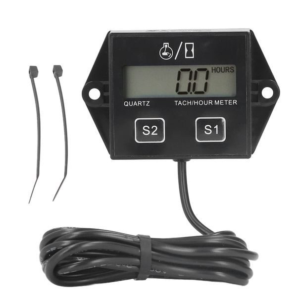 LCD-Display 2/4-Takt-Benzin-Drehzahlmesser Timer Drehzahlmesser Universal Motorrad-Drehzahlmesser Timer Stundenzähler Zeiterinnerung für Pickup Trucks