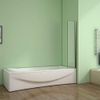 Acezanble 250x1400mm Corner Fixed Bath Shower Screen Over Bath Square Cut
