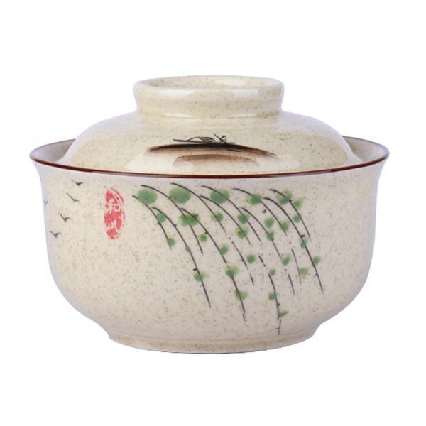 Ramen Schüssel,Keramik Ramen Bowl Set mit Deckel,800ml Suppenschalen, Pho,Japanische Vintage Ramen Schale aus Keramik Für Getreide, Suppe, Asiatisch Geschirr Mikrowelle Und Geschirrspüler