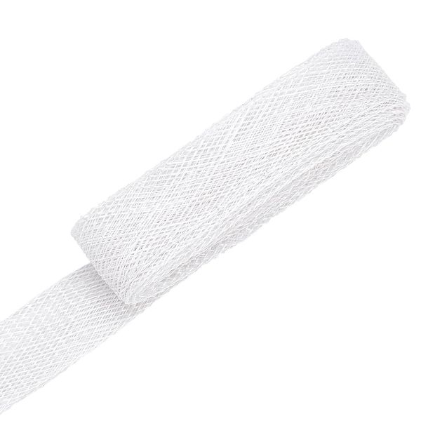 BENECREAT Mesh Binding Tape 1m x 18mm White Linen Sinamay Bias Tape Trim DIY Mesh Ribbons For Millinery Hat Making