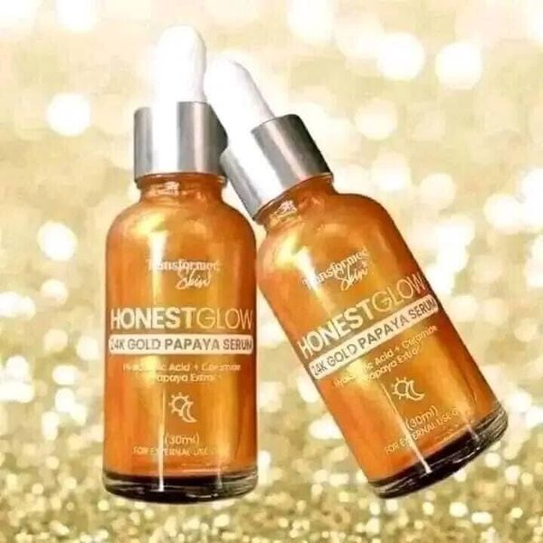 2x Honest Glow 24k Gold Papaya Serum, 30ml (Louise Beauty Box 🇺🇸)