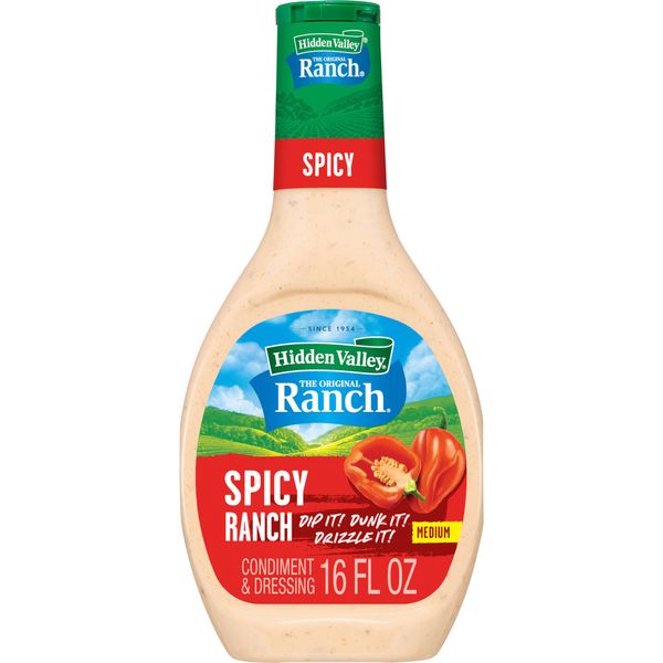 Hidden Valley Spicy Ranch Salad Dressing & Topping, Gluten Free - 16 Ounce Bottle (Package May Vary)