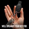 KeyUnity KM13 Swivel Keychain with D Ring Key Shackle, Titanium Rotatable Key Organizer (M Silver)