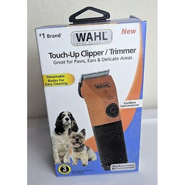 Wahl Touch Up Battery Powered Pet Dog Clipper-Trimmer, Orange/Black