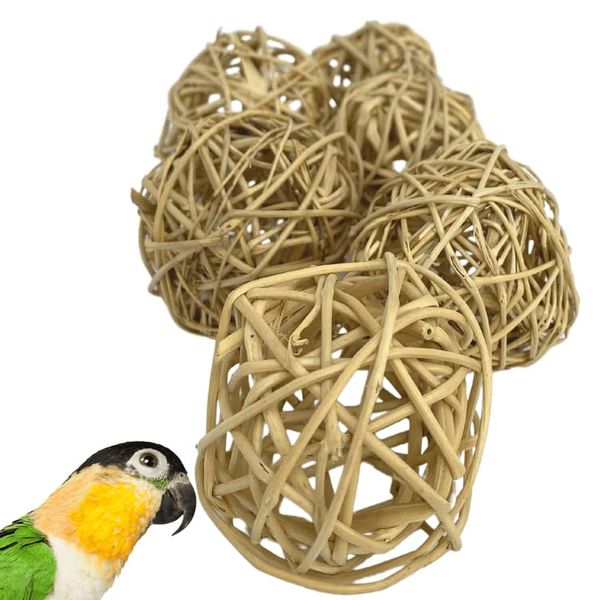 3354 Pk6 Natural Vine Ball 2 inch Foot Talon Bird Toy