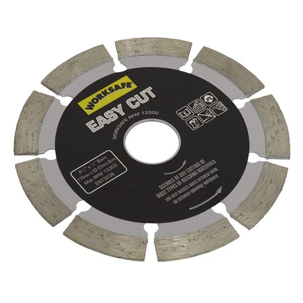 Worksafe WDEC115 Ø115 x 22mm Silver Easy Cut Diamond Blade