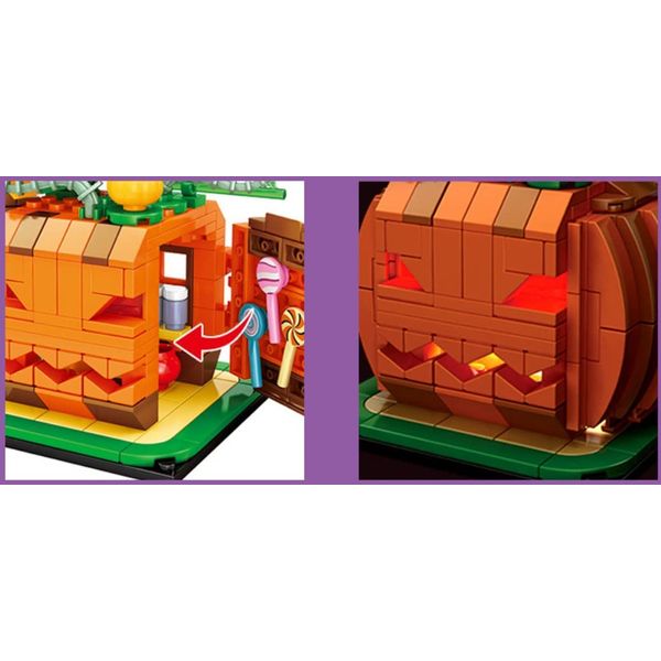 General Jim's Halloween Pumpkin Modular City Building Blocks Toy Bricks Set, Great Gift for Brick Building Enthusiasts Including Teens and Adults