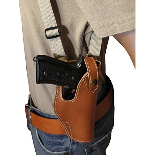 New Barsony Saddle Tan Leather Vertical Shoulder Holster for HK VP9 P30L right