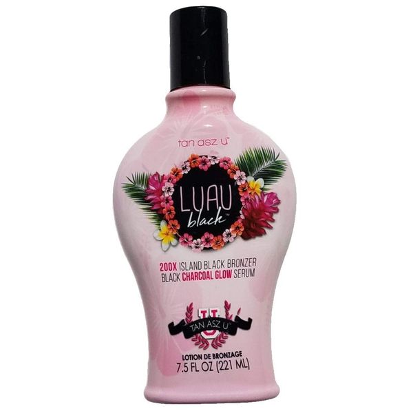 Tan Asz U LUAU BLACK 200X Black Bronzer 7.5 oz smaller size. Charcoal Glow serum Tanning Bed Lotion